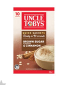Uncle Tobys Oats Brown Sugar Flavour and Cinnamon Quick Sachets 10 x 35gm